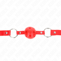 KINK - BAVAGLIO TRASPIRANTE A SFERA 4 CM CON DOPPIO RIVETTO MODELLO 1 ROSSO 62,5 x 2,5 CM REGOLABILE 42-58 CM