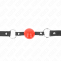 KINK - MORDAZA BOLA 4 CM CON CERRADURA BOLA ROJA CORREA NEGRA 60 x 2 CM