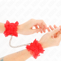 KINK - SUJETADORES DE MUÑECA ELÁSTICOS DE ENCAJE ROJOS