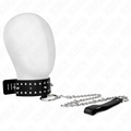 KINK - COLLANA CON GUINZAGLIO 65 CM CON BORCHIE ARGENTO MODELLO 1 REGOLABILE 36-43 CM X 5 CM