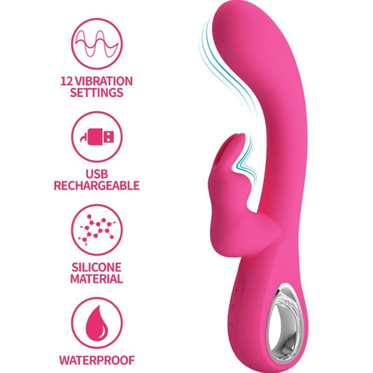 PRETTY LOVE - NOVAK VIBRADOR CONEJO 12 VIBRACIONES ROSA