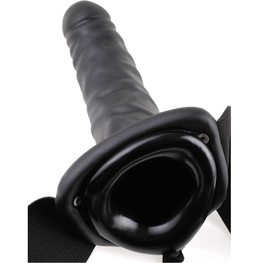 FETISH FANTASY SERIES - 19 CM HOLLOW STRAP-ON BLACK FETISH FANTASY SERIES