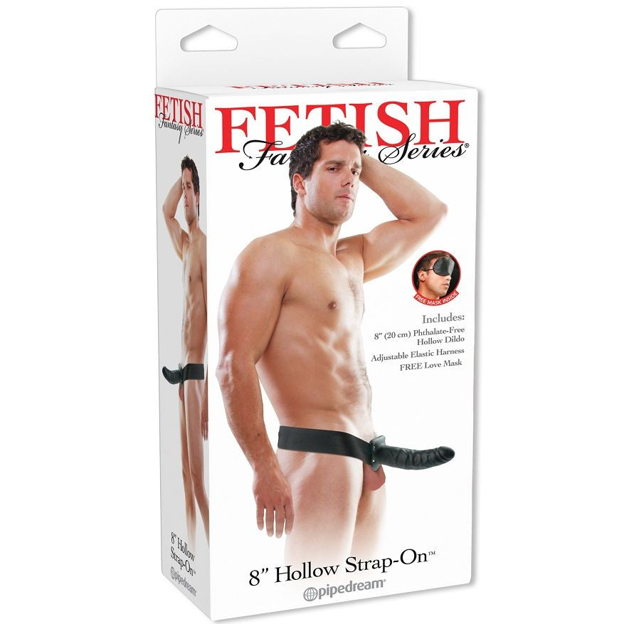 FETISH FANTASY SERIES - 19 CM HOLLOW STRAP-ON BLACK FETISH FANTASY SERIES