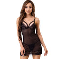 LIVCO CORSETTI FASHION - CAMISÓN TIANA LC 20208 + TANGA NEGRO L/XL