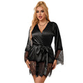 SUBBLIME - 953799 PIJAMA DE ENCAJE ELEGANTE + TANGA NEGRO S/M