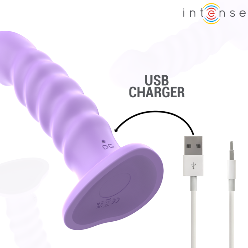 INTENSE - BRENDA VIBRATOR SIZE M SPIRAL DESIGN 10 VIBRATIONS PURPLE REMOTE CONTROL INTENSE REMOTE CONTROL