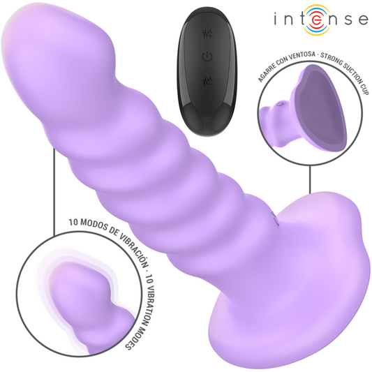 INTENSE - VIBRATORE BRENDA TAGLIA M SPIRALE 10 VIBRAZIONI VIOLA TELECOMANDO