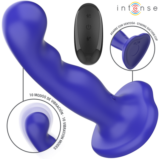 INTENSO - VIBRATORE CORTI CON VENTOSA TELECOMANDO BLU