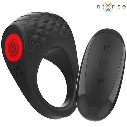 INTENSE - ANILLO VIBRADOR DE PENE CLOVER 10 VIBRACIONES NEGRO