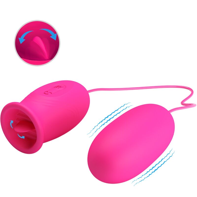 PRETTY LOVE - DAISY VIBRATING EGG + CLITORIS STIMULATING TONGUE PINK PRETTY LOVE