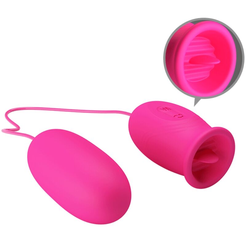 PRETTY LOVE - DAISY VIBRATING EGG + CLITORIS STIMULATING TONGUE PINK PRETTY LOVE