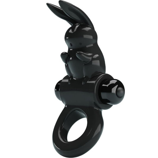 PRETTY LOVE - ANILLO VIBRADOR DE CONEJO EXCITANTE CON ANILLO 10 VIBRACIONES NEGRO