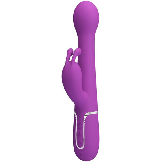 PRETTY LOVE - VIBRADOR RABBIT MULTIFUNCIONAL 3 EN 1 DEJON PÚRPURA