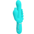 PRETTY LOVE - CAMMY VIBRADOR DE CONEJO TRIPLE MULTIFUNCIONAL 4 EN 1 AZUL