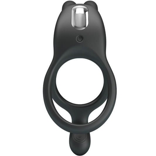 PRETTY LOVE - ANILLO VIBRADOR DOBLE RABBIT CON 7 VIBRACIONES NEGRO