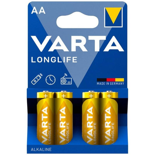 VARTA - PILA ALCALINA DE LARGA DURACIÓN AA LR6 BLÍSTER*4