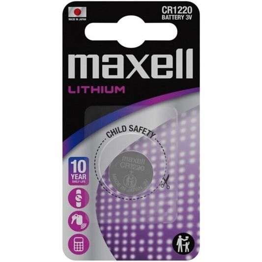 MAXELL - PILA DE BOTÓN DE LITIO CR1220 3V BLÍSTER*1