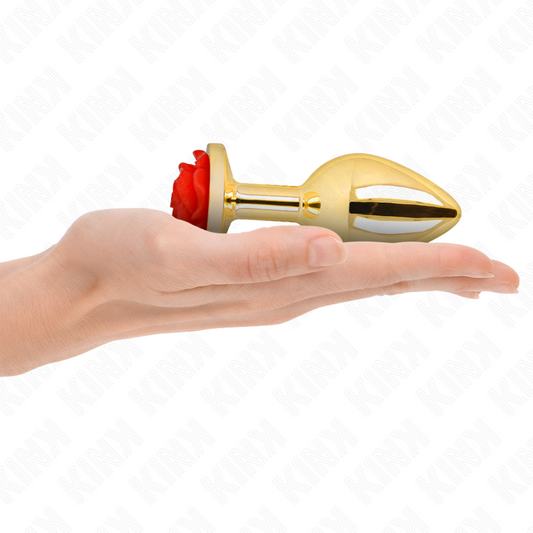 KINK -  PLUG ANAL GOLD ROSE RED SIZE L
