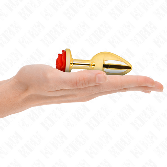 KINK -  PLUG ANAL GOLD ROSE RED SIZE M