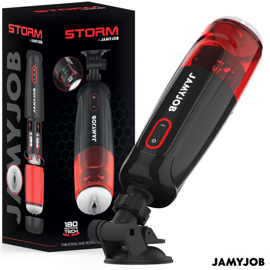 JAMYJOB - MASTURBADOR AUTOMÁTICO VAGINAL STORM 10 MODOS DE ROTACIÓN Y EMBESTIDA
