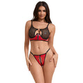 SUBLIME - 955540 CONJUNTO DE SOSTÉN DE MALLA Y CIERRE DE CREMALLERA DE CHAROL ROJO TALLA G/EG