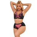 SUBBLIME - 955571 CONJUNTO DE BRASIER CON CIERRE DE MALLA Y CHAROL ROSA S/M