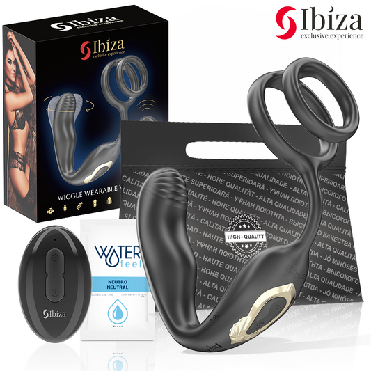 IBIZA - DILDO ANAL GIRATORIO CON CONTROL REMOTO, VIBRACIÓN PERINEAL Y ANILLOS PARA MEJORAR EL PENE