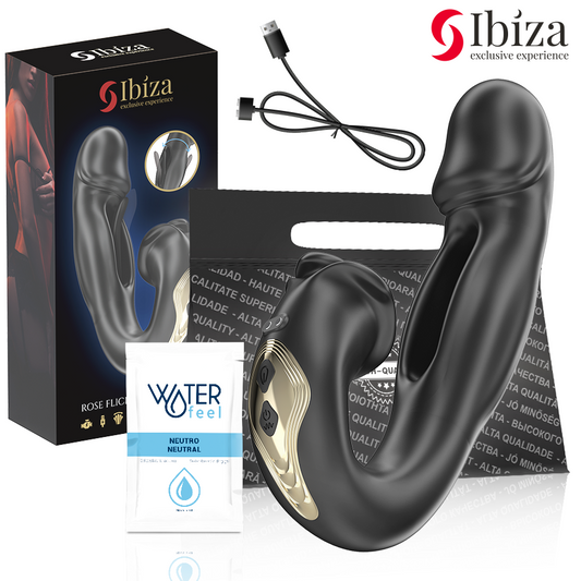 IBIZA - VIBRADOR ROSA CON EFECTO DE GOLPETEO Y ESTIMULADOR DE CLÍTORIS