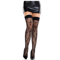 LEG AVENUE - MEDIAS DE ENCAJE WORSHIP ME NEGRAS