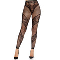LEG AVENUE - MEDIAS SIN PIES DE ENCAJE Y TRANSPARENTES NEGRAS