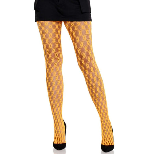 LEG AVENUE - COLLANT IN PIZZO CON OCCHIELLI ARANCIO FLUO