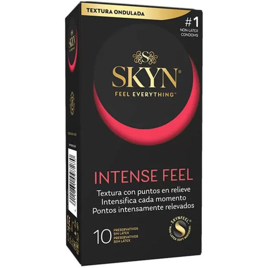 SKYN - PRESERVATIVO TEXTURIZADO INTENSE FEEL CON DISEÑO ONDULADO 10 UNIDADES