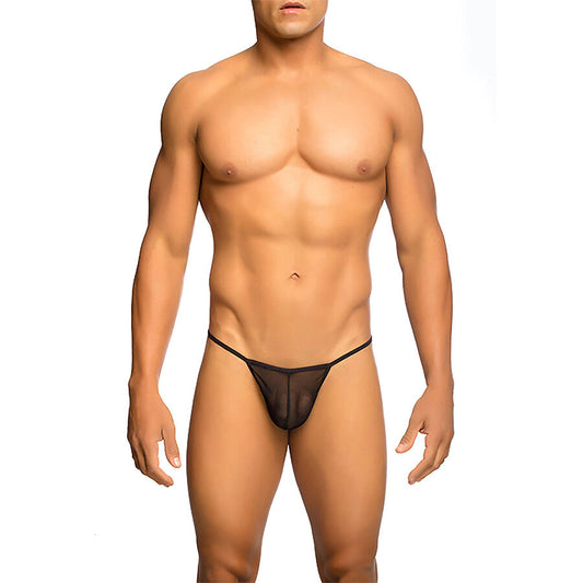 MOB - TANGA TRANSPARENTE EN FORMA DE T NEGRA TALLA L/XL
