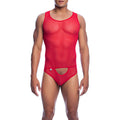 MOB - RED TRANSPARENT BODYSHEER SIZE S/M