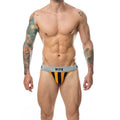 MOB - SLIP ATLETICO CLASSICO A RIGHE ARANCIONE TAGLIA XL