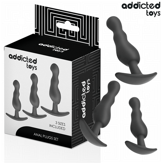 ADDICTED TOYS - CONJUNTO DE 3 TAPONES ANALES DE SILICONA MODELO 1