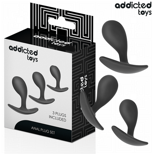 ADDICTED TOYS - CONJUNTO DE 3 TAPONES ANALES DE SILICONA MODELO 3