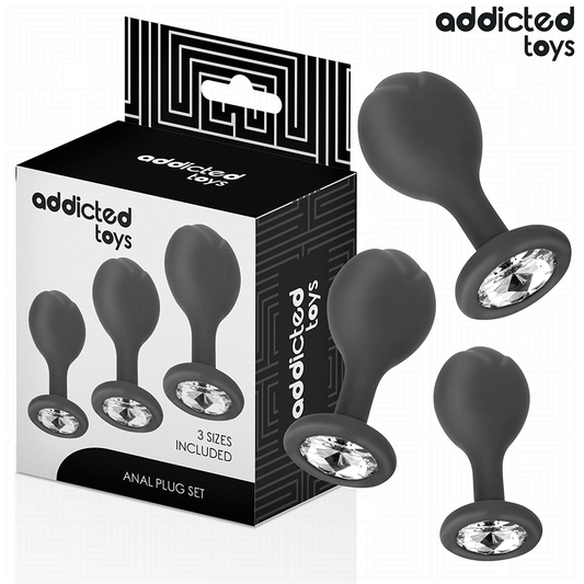 ADDICTED TOYS - SET DI 3 PLUG ANALI IN SILICONE CON GIOIELLO