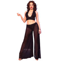 CHILIROSE - CONJUNTO DE TOP Y PANTALONES NEGROS CR 4857 TALLA S