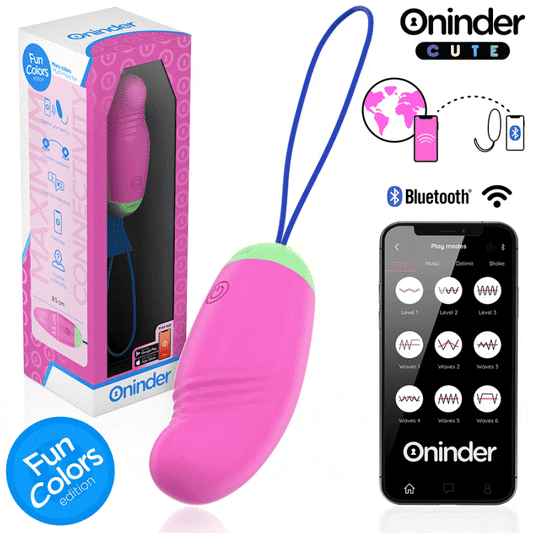 ONINDER CUTE - PLACER AMOROSO HUEVO DE SILICONA VIBRATORIO Y ROTATORIO 360° - APLICACIÓN GLOBAL GRATUITA