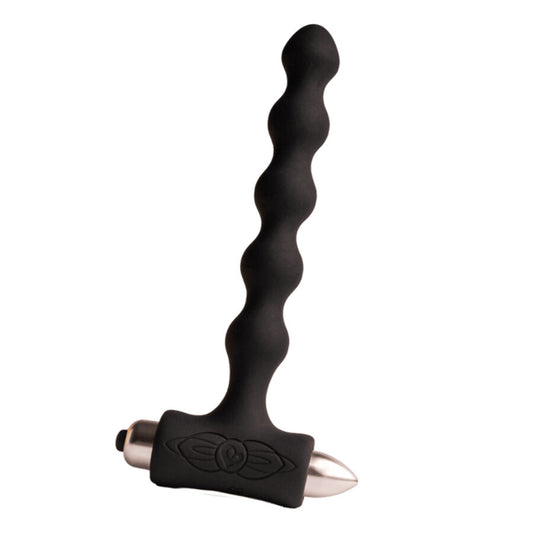 ROCKS-OFF - PERLAS DE SENSACIONES PEQUEÑAS TAPÓN ANAL VIBRADOR NEGRO