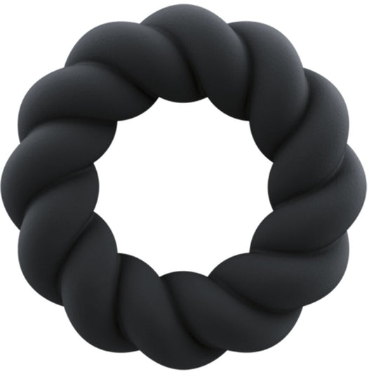 ROCKS-OFF - ANELLO MASTURBATORE IN SILICONE NERO TWIST