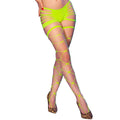 CHILIROSE - CR 4867 MEDIAS DE REJILLA VERDE NEÓN CON AGUJEROS