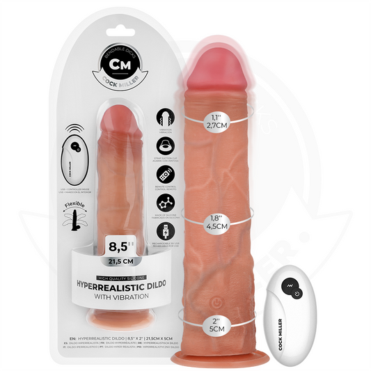 COCK MILLER - DILDO REALISTICO CON VENTOSA E VIBRAZIONE CON TELECOMANDO 21.5 CM