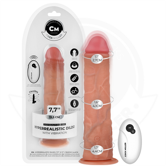 COCK MILLER - DILDO REALISTICO CON VENTOSA E VIBRAZIONE TELECOMANDATA 19.5 CM