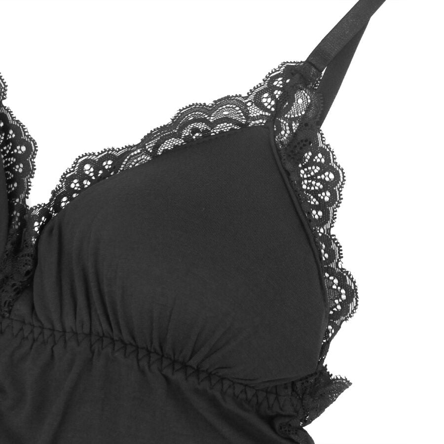 SUBBLIME - BLACK FLORAL LACE DETAIL TEDDY L/XL SUBBLIME BODIES