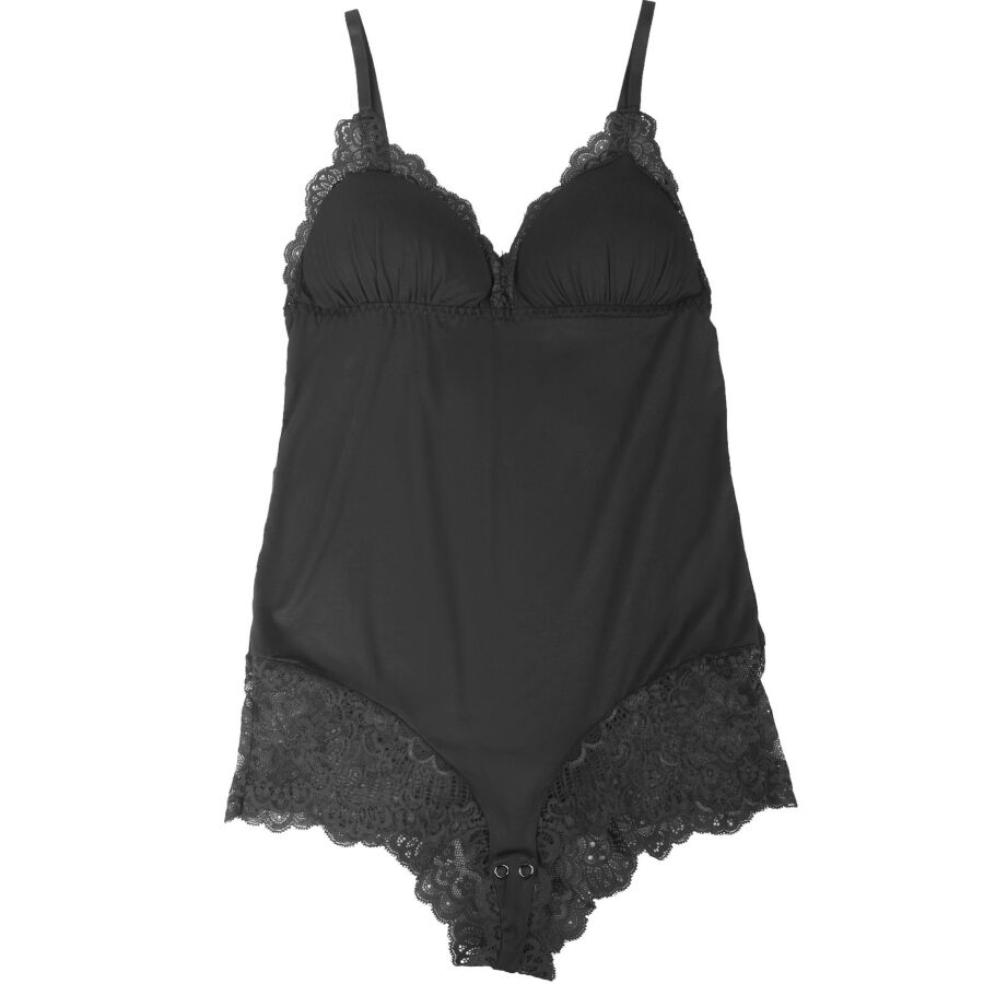 SUBBLIME - BLACK FLORAL LACE DETAIL TEDDY L/XL SUBBLIME BODIES