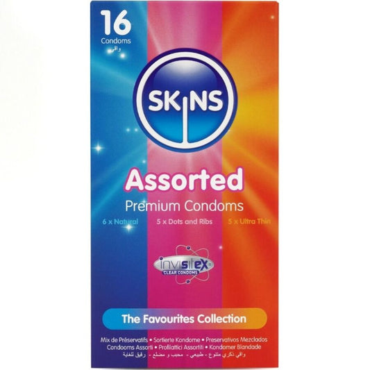 SKINS - PACK DE 16 PRESERVATIVOS PREMIUM SURTIDOS