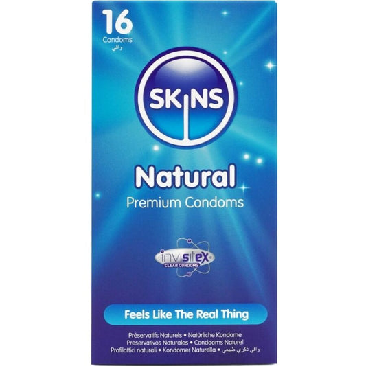 SKINS - PRESERVATIVOS NATURALES PREMIUM PAQUETE DE 16