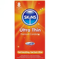 SKINS - PRESERVATIVOS PREMIUM ULTRA FINOS PAQUETE DE 8